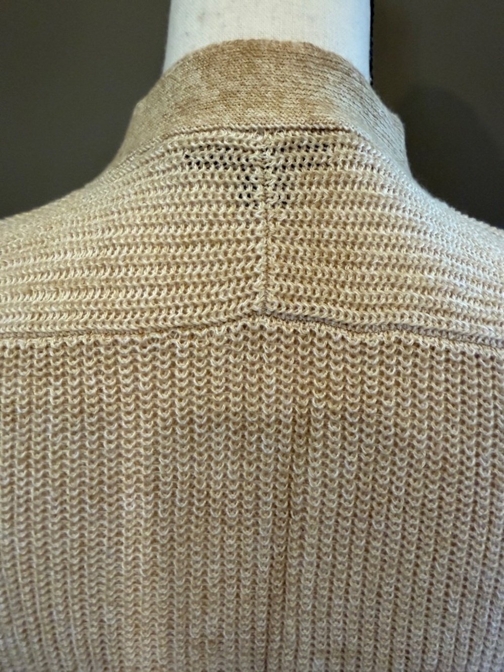 J. Crew Linen Blend Tan Knit Button Down Cardigan, Size Small - Picture 5 of 12